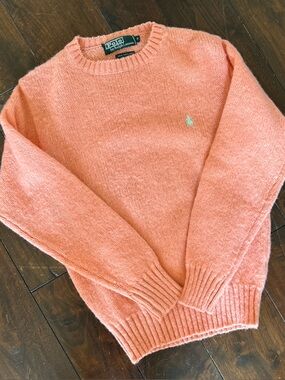 Vintage Polo Ralph Lauren 100% Shetland Wool Pink Sweater